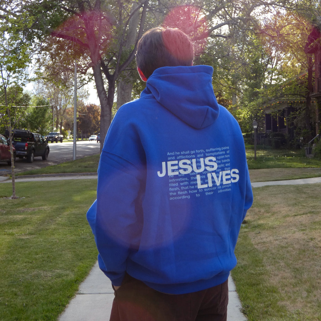 Jesus Lives Hoodie - Blue
