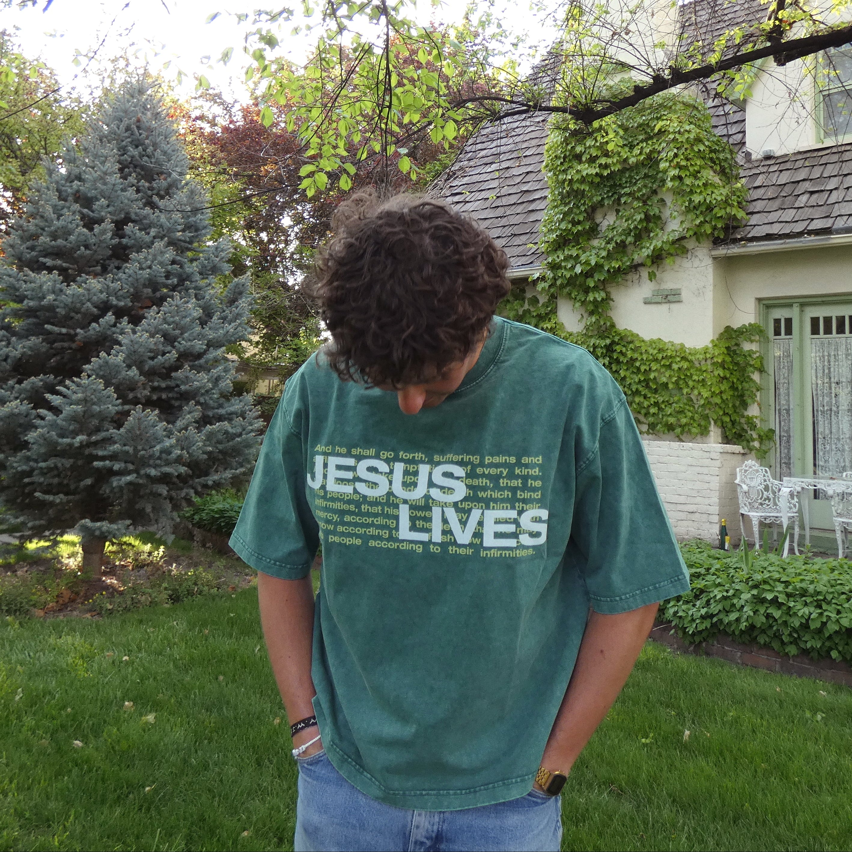 Jesus Lives Tee - Green