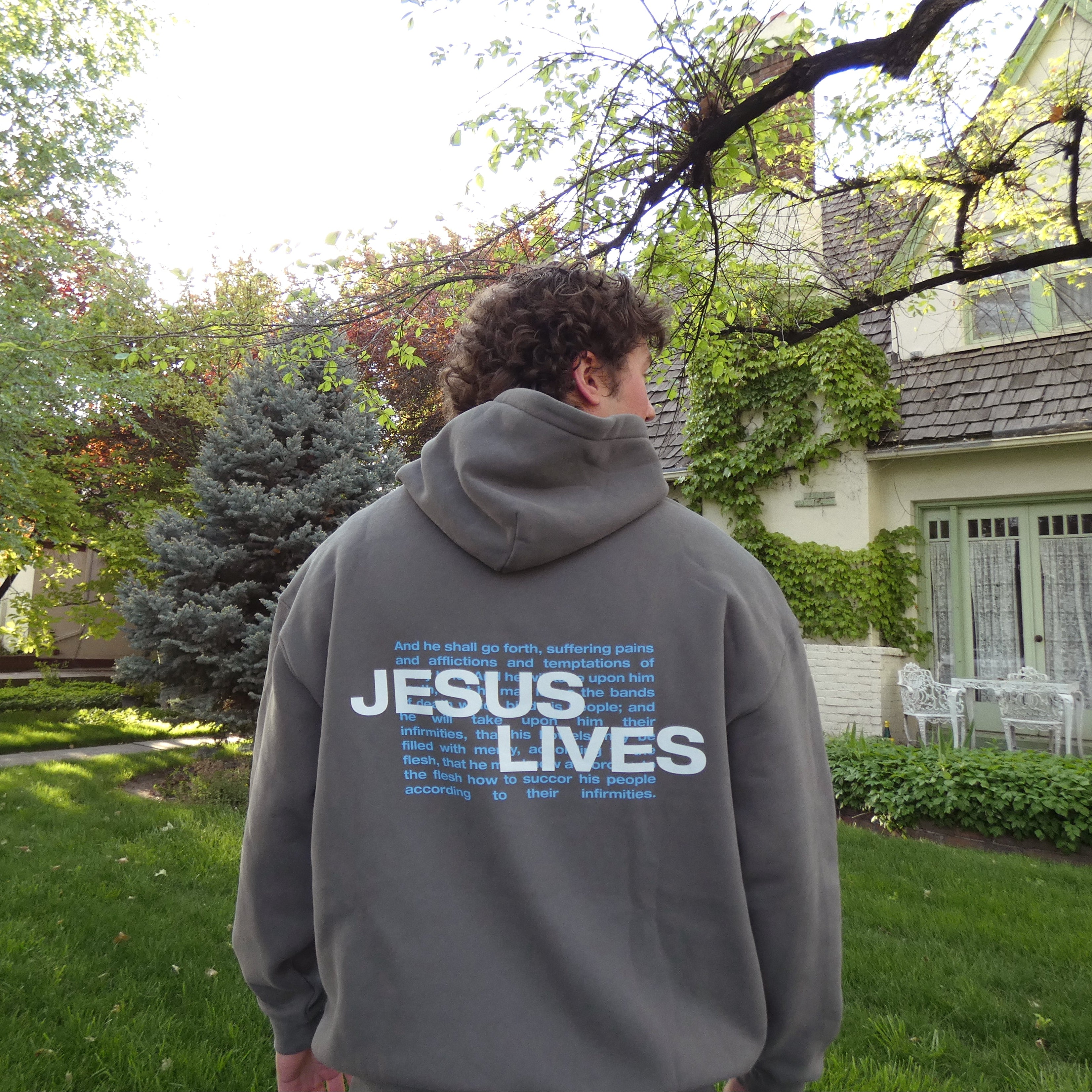 Jesus Lives Hoodie - Gray